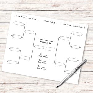 8 Team Printable Tournament Bracket