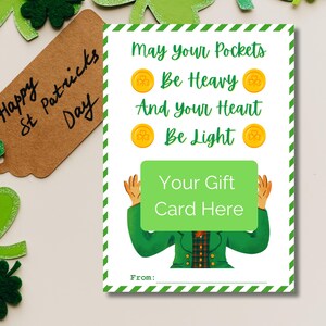 Porte-cartes cadeau pour la Saint-Patrick, que vos poches soient lourdes et votre coeur léger