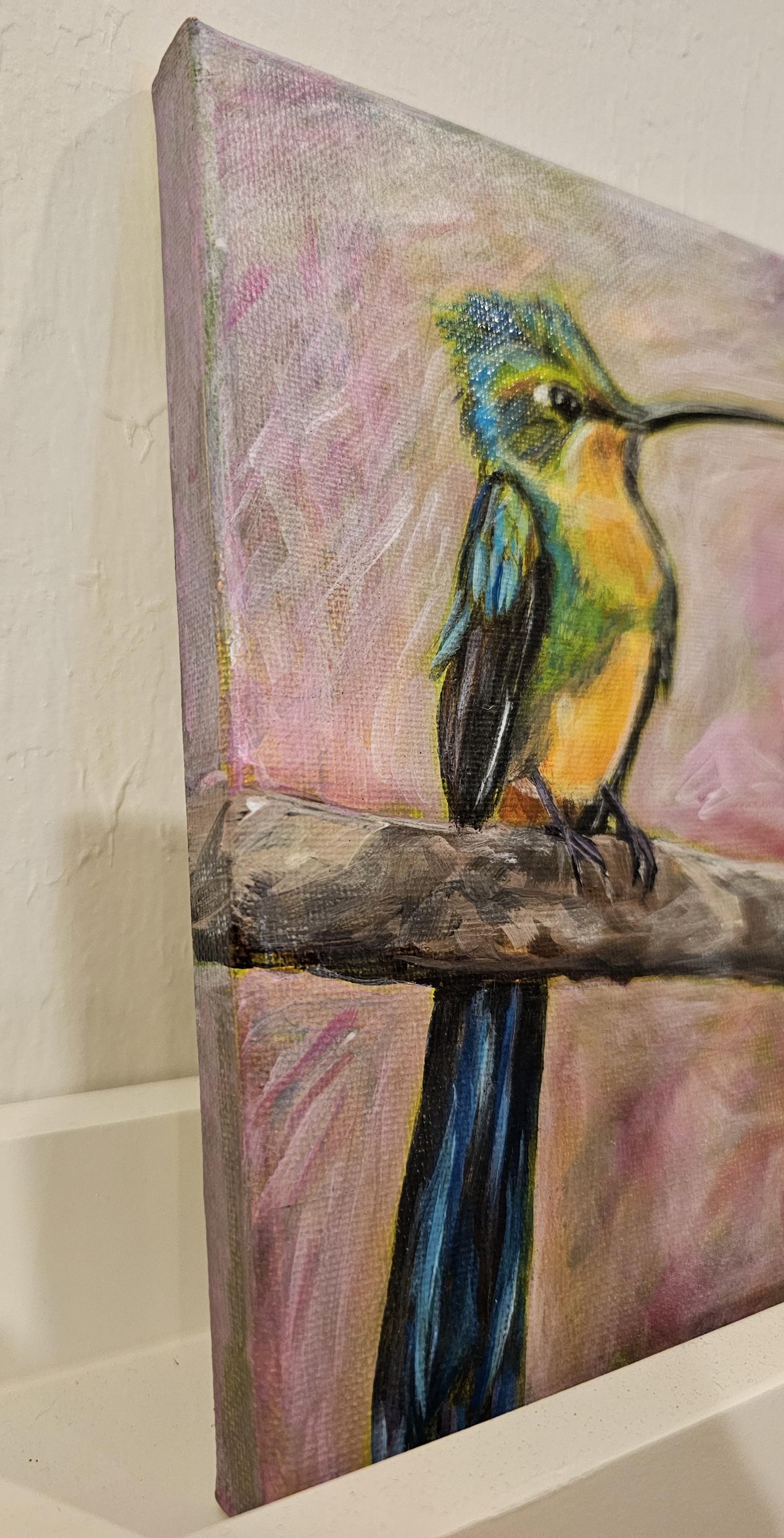 Original Hummingbird Painting 6x8 | Hand-painted Acrylic Bird Art - Etsy