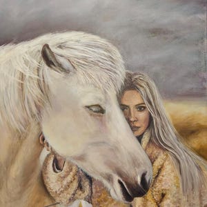 White Horse Oil Painting