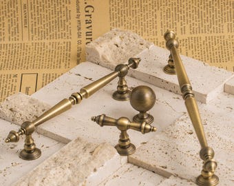 Antique Bronze Cabinet Handle/Brass Drawer Pull/Vintage Handle Kitchen Pull /Dresser Knobs Handle/Cabinet Pulls Hardware