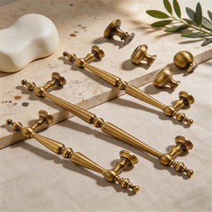 Maniglie per cassettiere in ottone spazzolato/Maniglie per porte in bronzo vintage/Maniglie per cucina/Cassetti per guardaroba/Maniglie per cassetti per guardaroba/Ferramenta per mobili in ottone massiccio