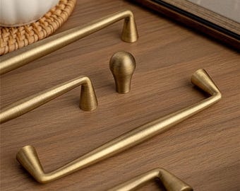 Poignées de meuble vintage rétro en laiton antique/poignées de tiroir en or brossé/bouton rond boutons de tiroir de commode/matériel de cuisine