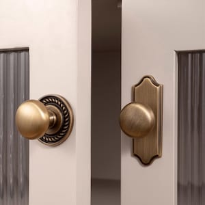 Antique Brass Cabinet Knob/With Backplate Solid Wardrobe Knobs/Wardrobe Gold Knob/Brass Dresser Knobs/ With BackplateKnob/Hardware Furniture