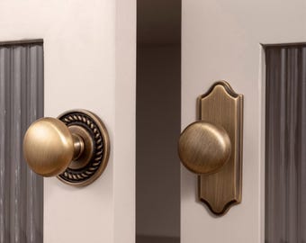 Pomolo per mobile in ottone anticato/Con piastra posteriore Pomolo per armadio massiccio/Pomolo per armadio dorato/Pomolo per cassettiera in ottone/Con piastra posteriore Pomolo/Mobili ferramenta