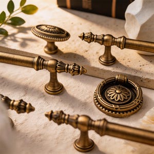 Maniglie da cucina in ottone anticato/Bronzo vintage di lusso in stile europeo/Maniglie per armadi/Maniglie per cassetti di armadi e cucine/Pomello per cassetti di armadi e mobili