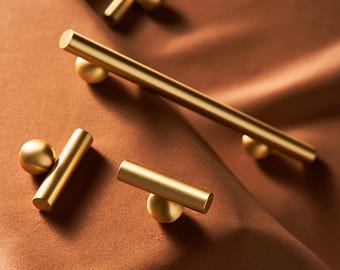 Modern Style Brass Drawer Handle/Unique Retro T-shaped Handle/Bedroom Handle/Kitchen Handle/Wardrobe Handle/Wine Knob/CabinetHardwareHandles