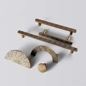 Semi Circle Brass Hammered Gold Cabinet Pulls Knobs/Round Cabinet Knobs/modern drawer knob handles/Wardrobe Handles Knobs/Silver Knobs