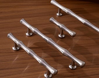 Zilverchroom lade keukengrepen/kledingkast luxe grepen/kast grepen/bamboe ladegrepen/dressoir trekker/meubel ladeknop trekt