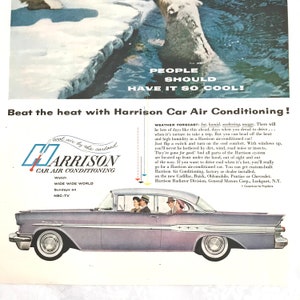 Vintage Original Magazine Ad Advertisement, Harrison Air Conditioning, Polar Bears, GM, Chevy, Chevrolet,  Automobile, Vehicle, 1950s