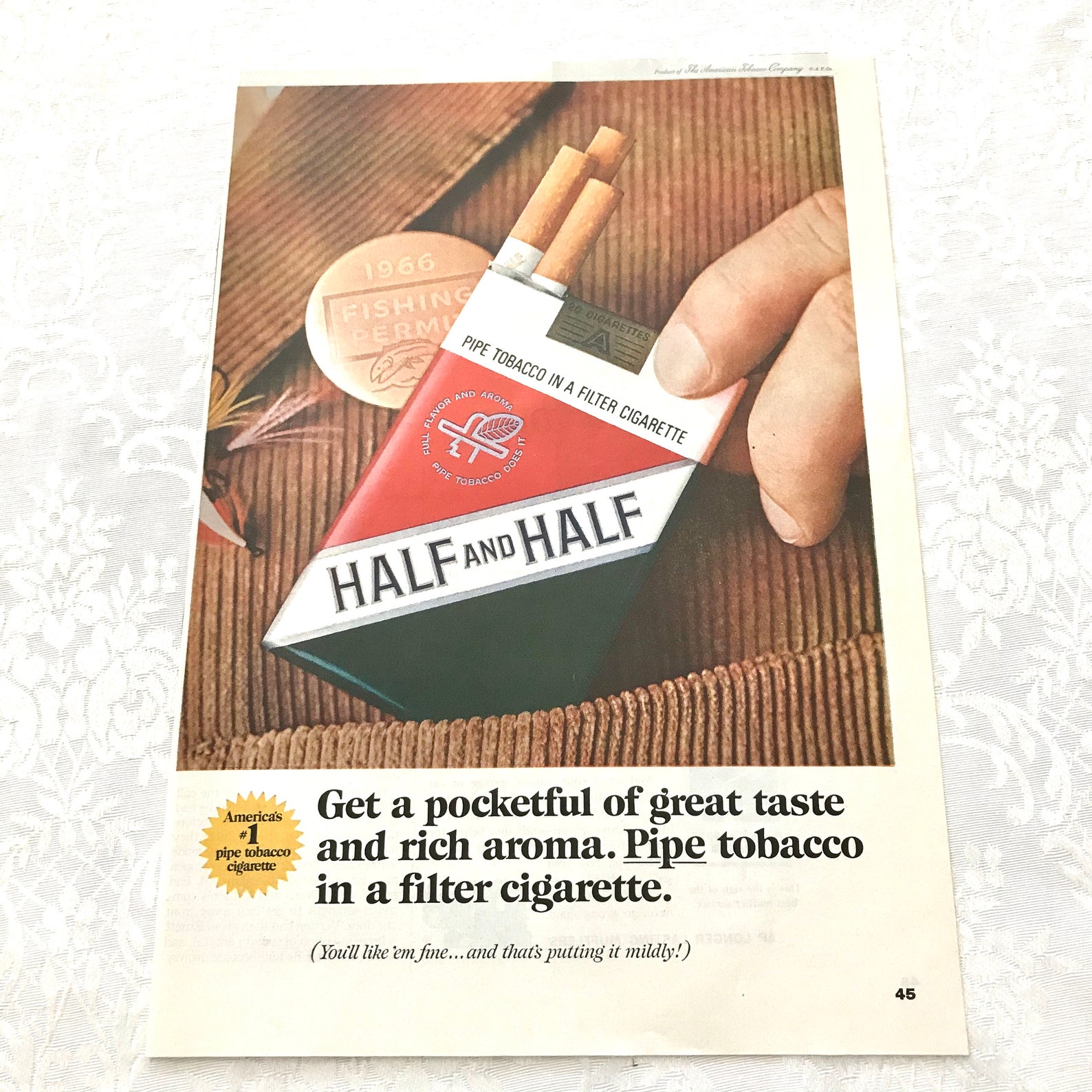 Vintage 1960s Half and Half Pipe Tobacco Cigarette Original Etsy