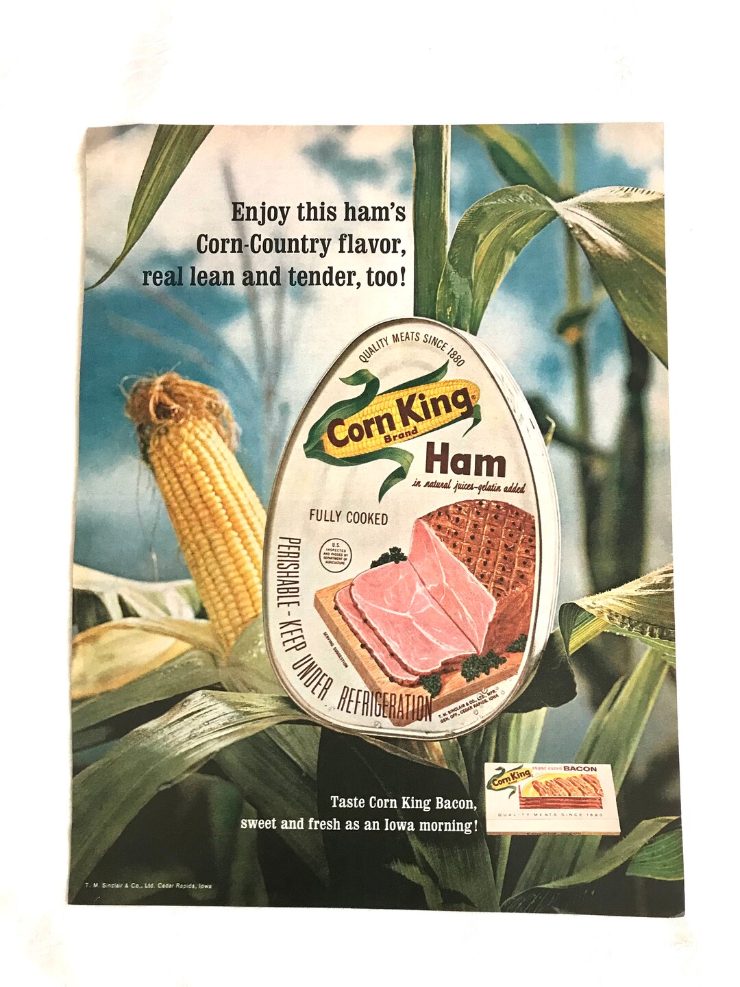 Vintage Original Magazine Ad Advertisement Corn King Ham Ham Etsy