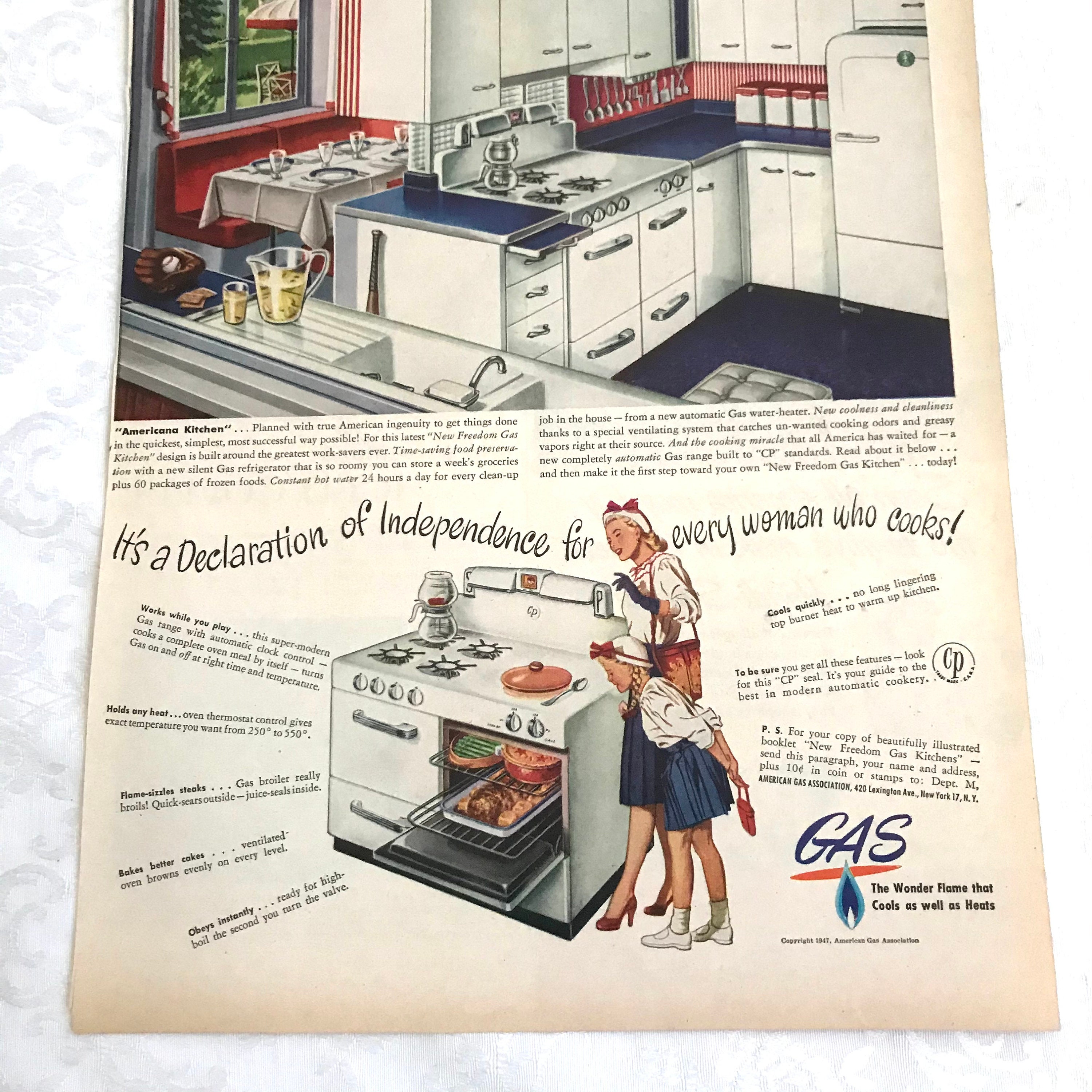 Vintage Original Magazine Ad Advertisement Americana Kitchen