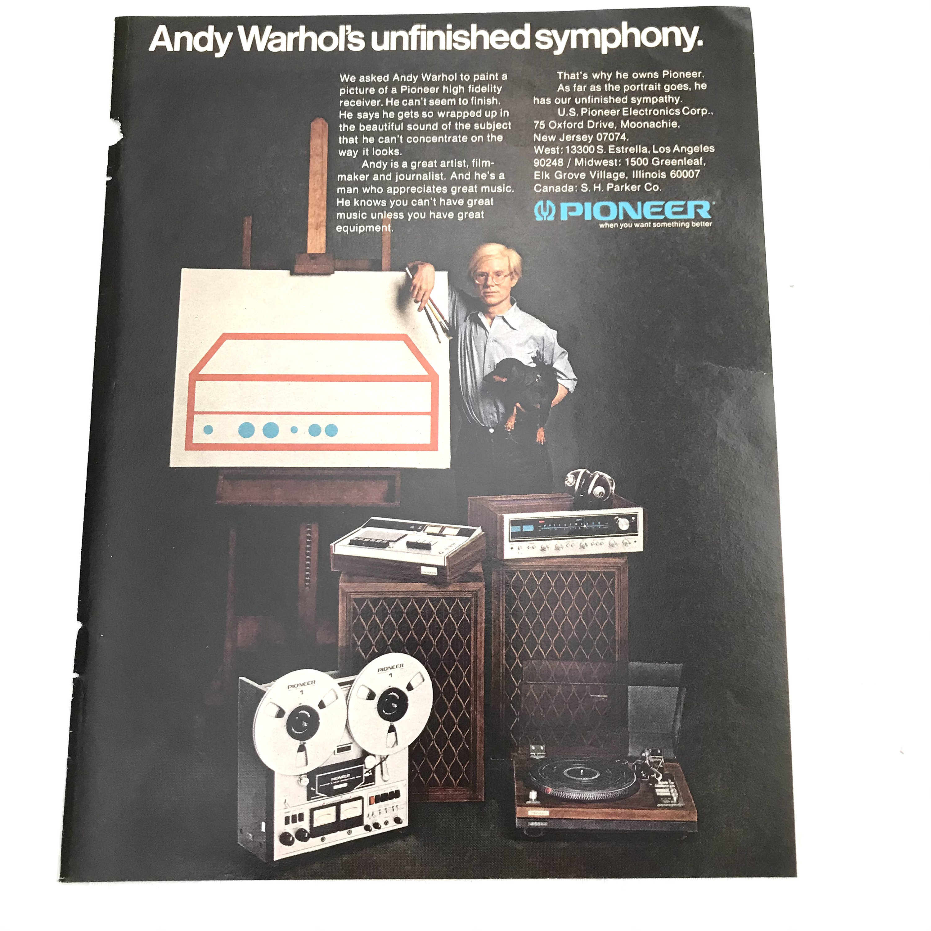 Vintage Original Magazine Ad Advertisement, Andy Warhol, Pioneer Receiver,  Stereo, Recording, Electronic, Equipment, 1970s - Etsy