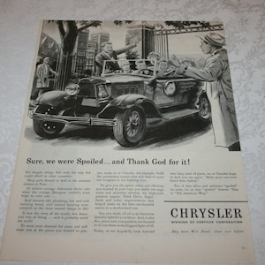 Vintage Original Magazine Print Ad Advertisement Chrysler 1940s