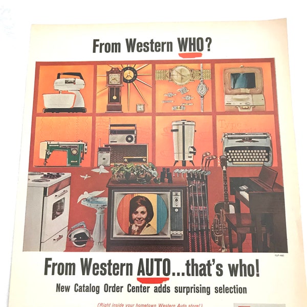 Vintage Original Magazine Ad Advertisement, Western Auto, Catalog, 1960s