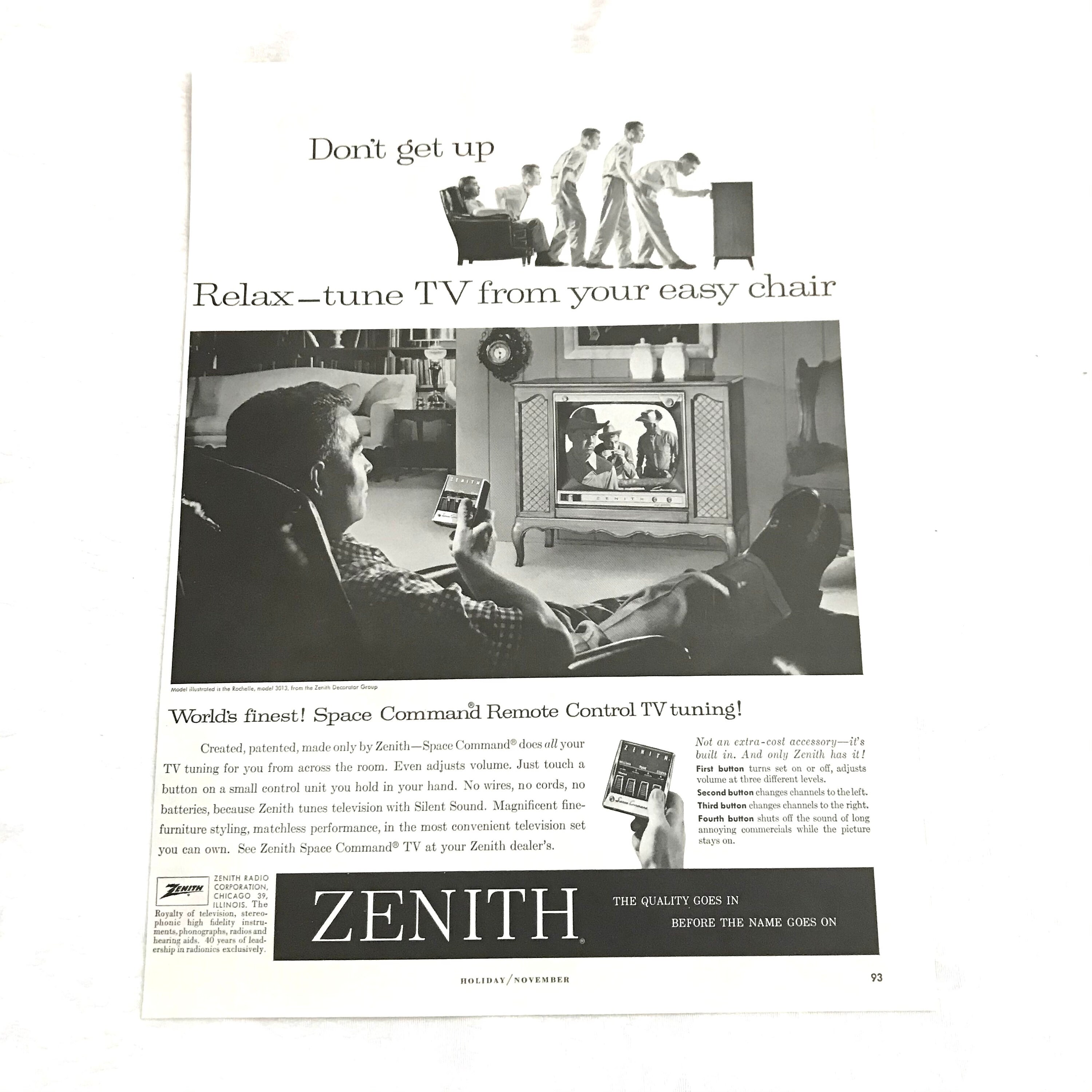 zenith space command tv for sale