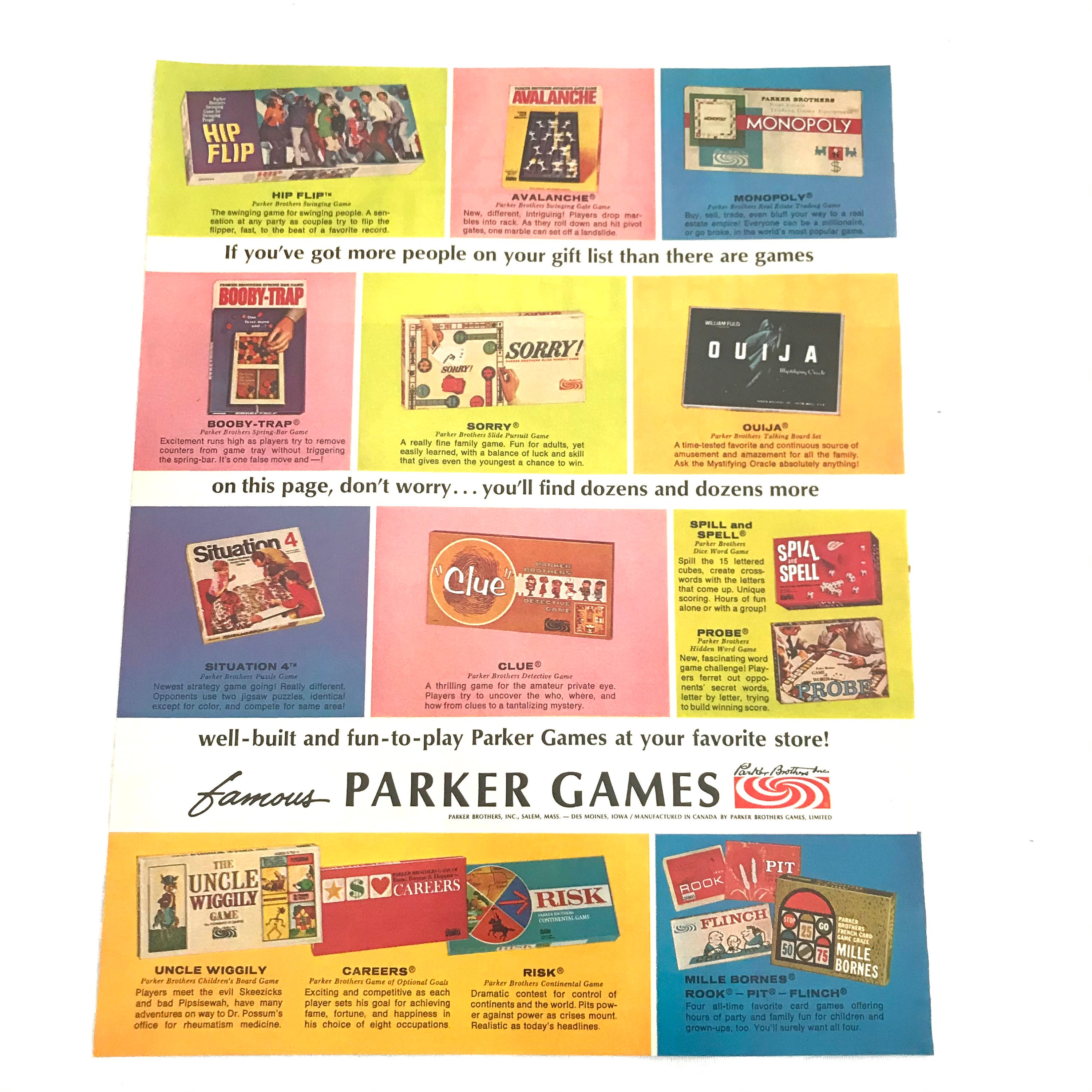 Ontmoedigen was Verscherpen Vintage Original Magazine Ad Advertisement Parker Games - Etsy