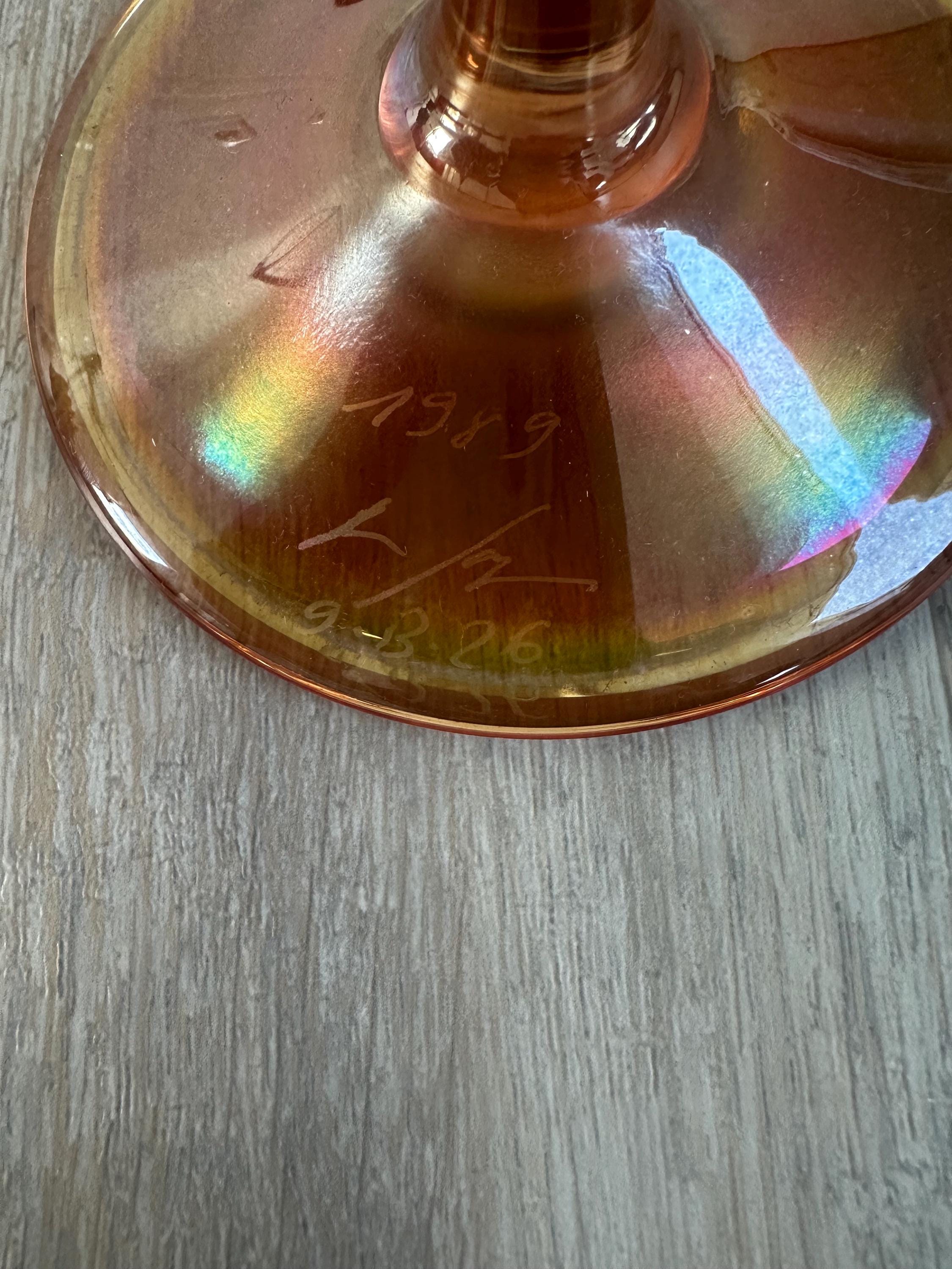 ムラーノアートガラスの花瓶 – アーティストのサイン入り、ユニークな