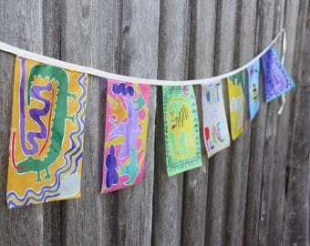 Bandera PROTEGE nuestro PLANETA / bandera de oración ecológica / decoración artística para niños / arte del planeta Tierra / regalo de concientización sobre la vida silvestre / pancarta del Día de la Tierra