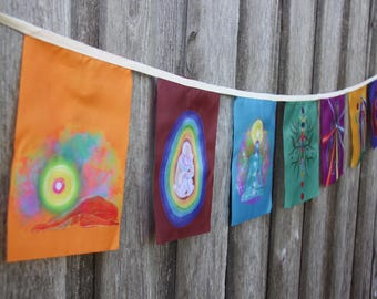 DIVINE FEMININE flag / spiritual prayer flags / Sacred feminine energy / energy healing flags / handmade yoga decor / shamanic vision art