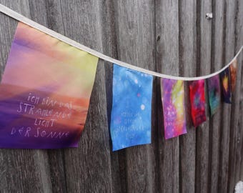 I AM ... prayer flag // mindfulness wall hanging / meditation space flags / sacred self love / handmade mantra flags / zen inspired ba