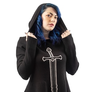 Medieval Hooded Tunic Dress - Fantasy Cosplay Outfit - Renaissance Faire Clothing - LARP Costume - Soft Rouge Look Adventure Garb