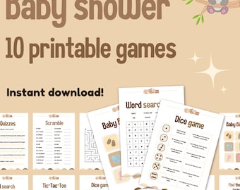 Neutral Baby Shower Games Bundle: Printable Activities (Digital Download)