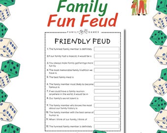 Family Fun Feud Game: Printable Reunion Party Activity (Instant Download)