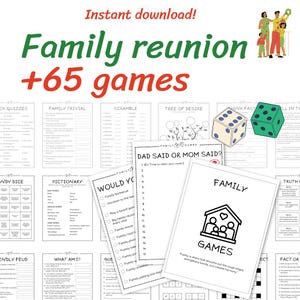 Printable family reunion games family Activity Fun Games Adults Kids family Party Games class family games printable activities family