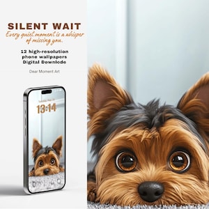 Silent Wait-12 Emotional Dog Phone Wallpapers - Pet Backgrounds - Instant Download for Dog Lovers - iPhone &Android