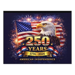 May include: A patriotic puzzle featuring an American flag, a bald eagle, and fireworks. The design commemorates 250 years of American independence, with the years 1776-2026 prominently displayed. The text "American Independence" is also included.