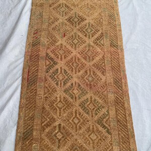 Alfombra de corredor vintage de lana anudada a mano, estilo tribal afgano Mishwani, color marrón terracota, 2,8 x 6,3 pies, a buen precio.