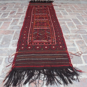 Alfombra afgana Kilim de 2 x 6,10 pies, alfombra tribal Sumak hecha a mano para pasillo, de lana.
