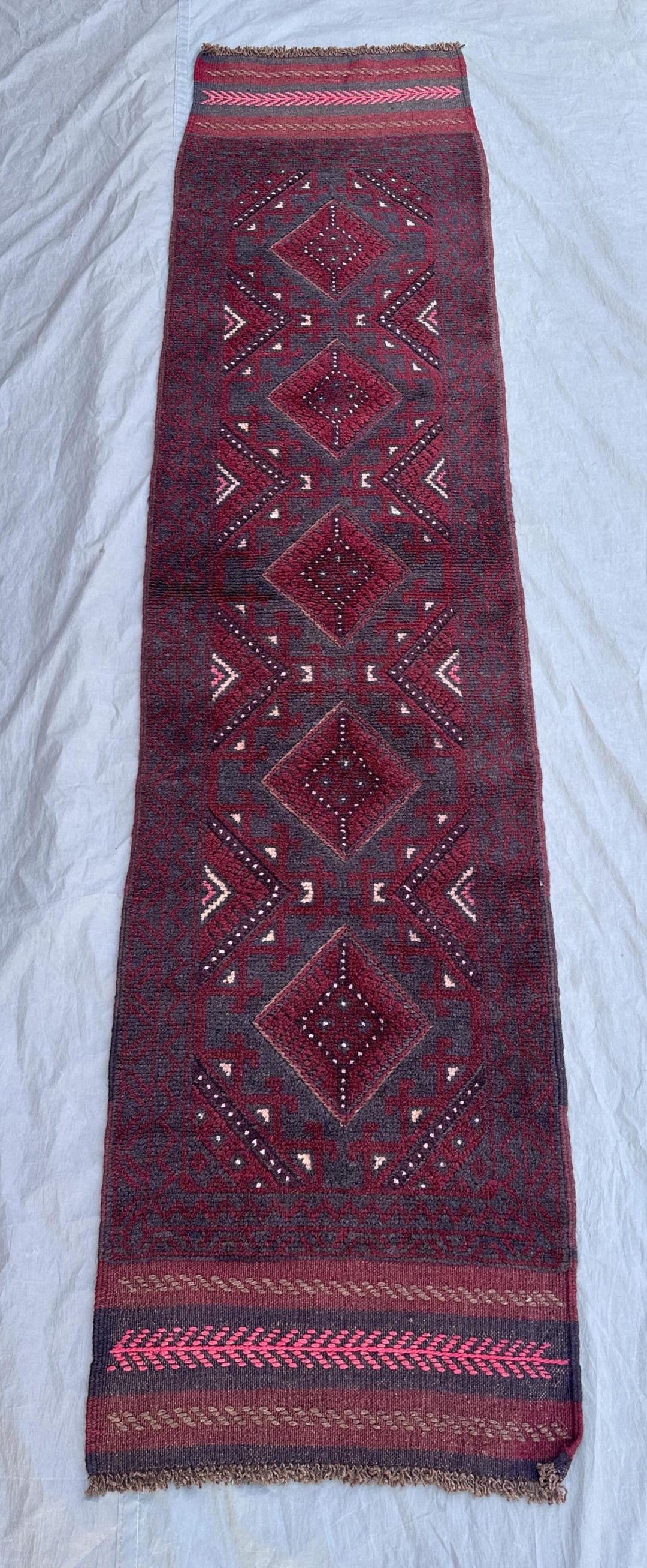 Good Price, 2x8 Afghan Mishwani Runner Rug, Vintage Hand Knotted ...