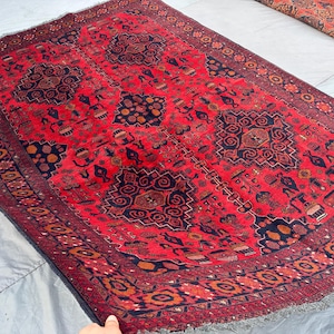Best Price Rug, 6&#39;6 x 9&#39;5 Ft, Afghan Handmade Natural Dyed Khal Muhammadi Bukhara Rug, Afghan Turkmen Tribal New Made Rug, Hand Spun Wool