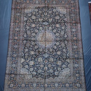 Best Price, 8&#39;10 x 12&#39; Ft, Geometric Area Natural Dyed Decor Persian Design Rug, Hand Spun Wool Tribal Traditional Blue Rug, Floor Area Rug