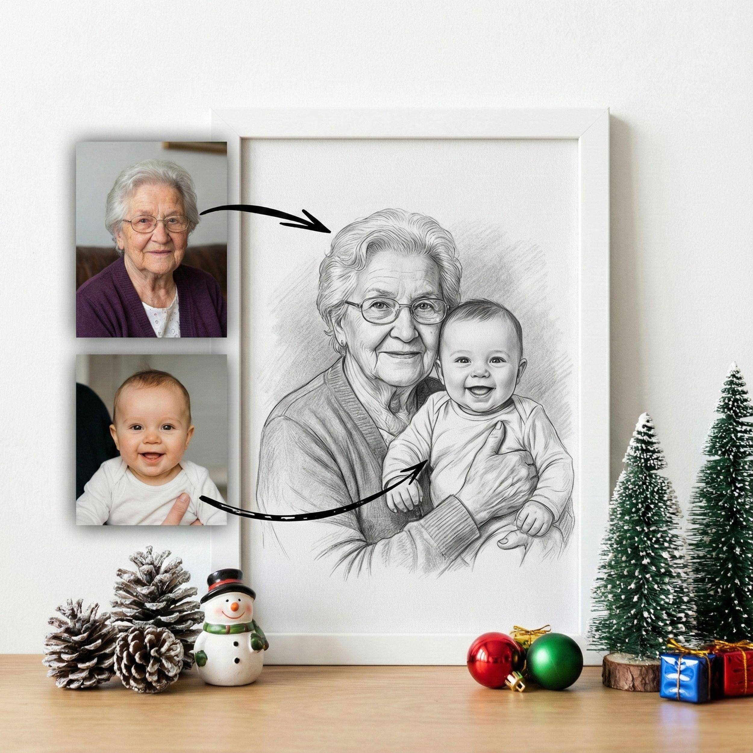 Custom Memorial Portrait From Photos | Combine Loved Ones (digital File ...