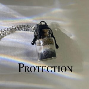 Protection Spell Jar Necklace | Spell Jar Pendant | Witch Jar | Witchy Gifts | Cute Spell Jar Charm | Mini Spell Jars | Protection Necklace