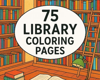 Páginas para colorear de la Biblioteca Encantada: 50 diseños de arte fantástico (archivo PDF imprimible, descarga instantánea)