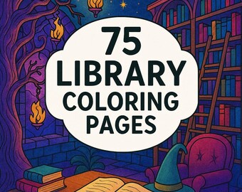 Kolorowanka „Zaczarowana Biblioteka” | 75 stron fantasy (do pobrania w wersji cyfrowej)
