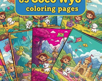 Dibujos para colorear de Coco Wyo, actividad artística para la relajación, ilustraciones (descarga digital)