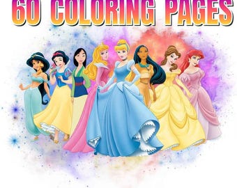 Kleurboek prinses: 60 sprookjespagina's (digitale download)