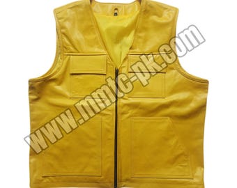 Men's Real Leather Brooklyn Vest - Biker Style