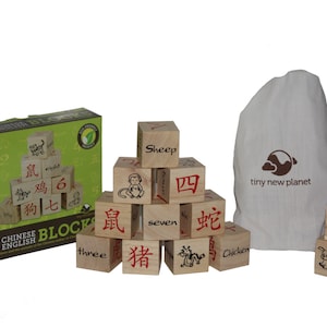 Chinese English Zodiac Eco Friendly Children&#39;s Babies Block Set