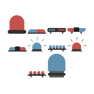 Emergency Siren Clipart Embroidery Design, Flashing Ambulance Light Minimal Machine Embroidery File, Instant Download