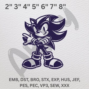 Coole Cartoon Charakter Stickdatei | Gamer Aufnäher Aufnäher | Digitaler Download | 2 bis 8 Größen