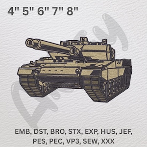 Tank Embroidery Design: Military Vehicle Stitch Pattern (Instant Download)