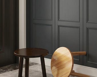 Taburete redondo de bambú, mesa auxiliar minimalista, soporte para plantas de estilo nórdico japonés.