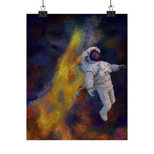 Space Explorer Poster, Astronaut Art Print, Galaxy Wall Art, Home Decor for Space Lovers, Gifts for Astronomers